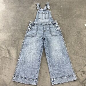 Jordache Jeans Overalls Girls L (10-12) Blue‎ Denim Bib Wide Leg  Carpenter VTG